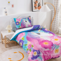 Children's cartoon unicorn quilt three-piece set